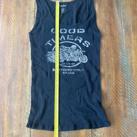 Women’s Lucky Brand Graphic Cotton Tank Top Small Motorcycle Skull - Picture 4 of 5